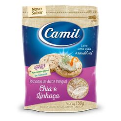 Biscoito de Arroz CAMIL Integral Chia e Linhaça 150g