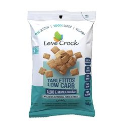 Biscoito LEVE CROCK Tabletitos Low Carb Alho e Manjericão com Sal Quântico, Vegano Sem Leite, sem Ovos, sem Soja, sem Glúten 50g