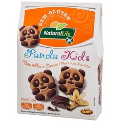 Biscoito NATURAL LIFE Amanteigado Panda Kids Baunilha e Cacau Sem Glúten, Lactose Free e Sem Proteínas do Leite 100g