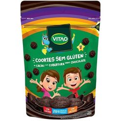 Cookies VITAO sem Glúten Cacau com Cobertura de Chocolate Zero Adição de Áçúcare sem Lactose 80g