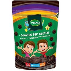 Cookies VITAO sem Glúten Cacau com Cobertura de Chocolate Zero Adição de Áçúcare sem Lactose 80g