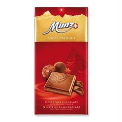 Chocolate Suíço MUNZ Premium Praline ao Leite 100g