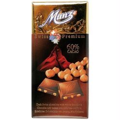 Chocolate Suíço MUNZ Premium com Avelã 60% Cacau 100g