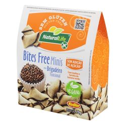 Mini Wafer Bites Free NATURAL LIFE Brigadeiro Funcional sem Glúten Vegano 70g