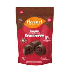 Bombom FLORMEL Zero com Pedaços de Cranberry com 5 Unidades Pacote 75g