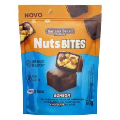 Bombom BANANA BRASIL Nuts Bites Chocolate ao Leite sem Adição de Áçúcar e sem Glúten 60g