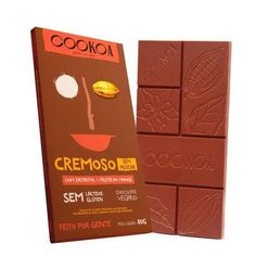 Chocolate COOKOA Cremoso com Eritritol+Fruta do Monge sem Açúcar sem Lácteos e Glúten 80g