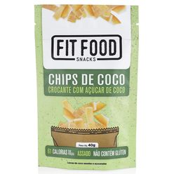 Chips FIT FOOD Crocante Coco com Açúcar de Coco Sem Glúten 40g
