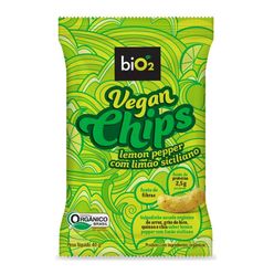 Snack BIO2 Vegan Chips Lemon Pepper Orgânico, Sem Glúten 40g