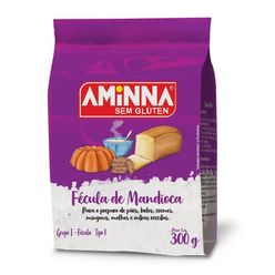 Fécula de Mandioca AMINNA Sem Glúten 300g