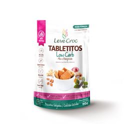 Biscoito LEVE CROC Tabletitos Low Carb Alho e Manjericão Vegano sem Glúten e sem Soja 90g