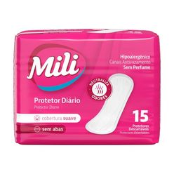 Protetor Diário MILI Suave sem Abas com 15 Unidades