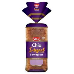 Pão VITAL Integral Chia sem Áçúcar Zero Lactose 400g