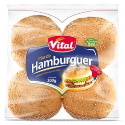 Pão Vital Hambúrguer Com Gergelim 200g