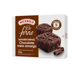 Minibrownie WICKBOLD do Forno Chocolate Meio Amargo com 5 unidades de 30g cada 150g