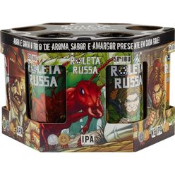 Pack Cerveja ROLETA RUSSA com 6 Unidades de 350ml cada + Copo 320ml com Pulseira