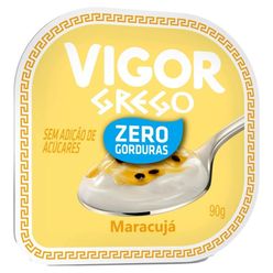 Iogurte VIGOR Grego Maracujá Zero Gorduras sem Adição de Açucares Pt 90g