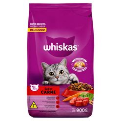 Ração WHISKAS para Gatos Carne Pacote 900g