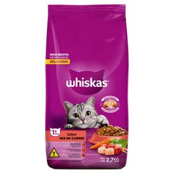 Ração WHISKAS para Gatos Mix Carne Pacote 2.7Kg