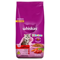 Ração WHISKAS para Gatos Filhotes Carne Pacote 2.7Kg