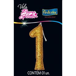 Vela FESTCOLOR Puro Glitter n°1 Dourada