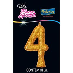 Vela FESTCOLOR Puro Glitter n°4 Dourada