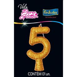 Vela FESTCOLOR Puro Glitter n°5 Dourada