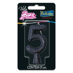 Vela FESTCOLOR Puro Glitter n°5 Preta