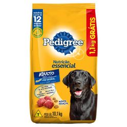 Alimento para Cães PEDIGREE Adultos Nutrição Essencial Carne 10.1kg Grátis 1.1kg