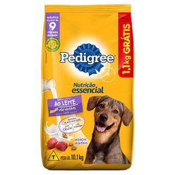 Alimento para Cães PEDIGREE Adultos 9+ Nutrição Essencial Carne ao Leite 10.1kg Grátis 1.1kg