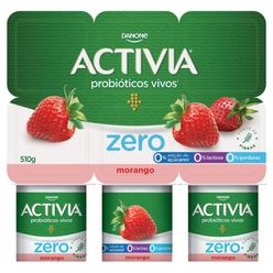 Leite Fermentado ACTIVIA Morango Zero Lactose, Zero Adição de Açúcares 510G