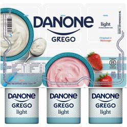 Iogurte DANONE Grego Original e Morango Light 510g