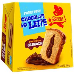 Panettone GAROTO Chocolate ao leite com Recheio Cremoso 450g