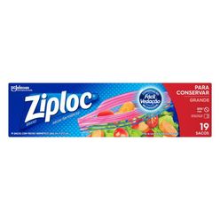 Saco Hermético ZIPLOC com 19 Unidades Grande