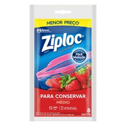 Sacos Herméticos ZIPLOC para Conservar Médio com 8 unidades