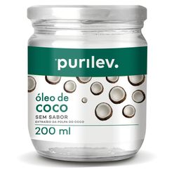 Óleo de Coco PURILEV 3 sem Sabor 200ml