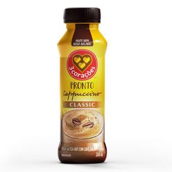 Bebida Láctea 3 CORAÇÕES Pronto Cappuccino Classic 260ml