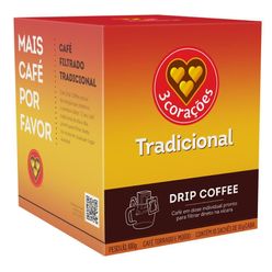 Café individual 3 Corações Tradicional Drip Coffee 10 Unid