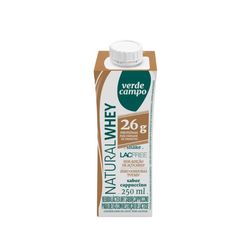 Bebida Láctea VERDE CAMPO Natural Whey Cappuccino 26g de Proteína 250ml