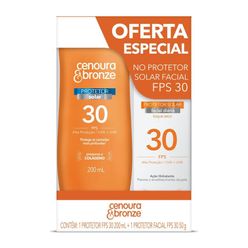 Protetor Solar CENOURA & BRONZE FPS 30 200ML + Protetor Facial FPS 30 50g