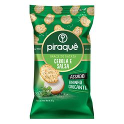 Biscoito PIRAQUÊ Snack de Batata Cebola e Salsa Assado Fininho e Crocante Pacote 60g