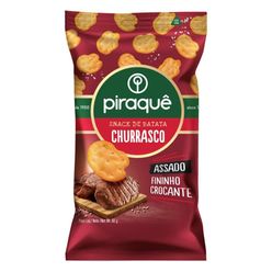 Biscoito PIRAQUÊ Snack de Batata Churrasco Assado Fininho e Crocante Pacote 60 g