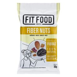 Fiber Nuts FIT FOOD Snacks Amêndoas,Ameixa,Damasco e Maçã sem Glúten 30g