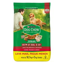 Ração DOG CHOW para Cães Adulto Raças Média e Grande Pacote 12,1kg