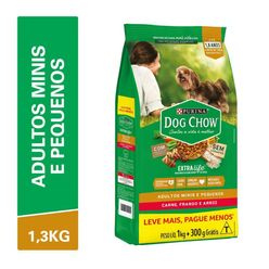 Ração DOG CHOW para Cães Adulto, Raças Mini e Pequena Pacote 3kg