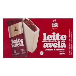 Sorvete LOS LOS Leite com Creme de Avelã com 3 Sorvetes 270g