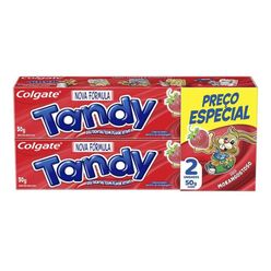 Gel Dental TANDY Morango com 2 Unidades 50g cada Preço Especial