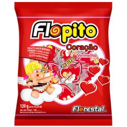 Pirulito FLORESTAL Coração Vermelho Morango 120g