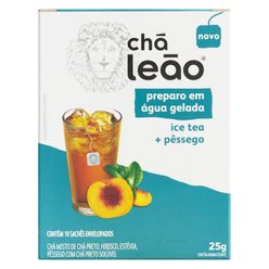 Chá LEÃO Ice Tea Pêssego Com 10 Sachês 25g