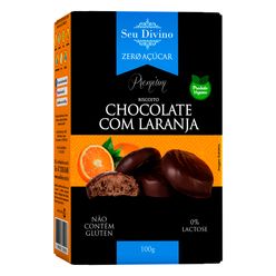 Biscoito SEU DIVINO Premium Chocolate com Laranja Vegano Zero Áçúcar Não contém Glúten 0% Lactose 100g